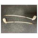 2 Vintage White Clay Tobacco Pipes, 15 ' long