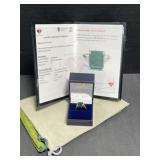 Emerald Ring, 925 Sterling Silver, 2.90 Grams,