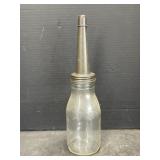 Vintage Oil Bottle with Metal Top