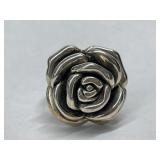 Sterling Silver Rose Ring 6.5 Grams