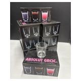 Absolut Shot Glasses - 8 Boxes of 6