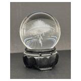 Glass ' Stormy Cloud ï¿½ Paperweight on Stand