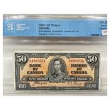 1937 Cdn $50 Bill - Cccs Vf20
