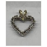 10 kt Gold Heart Shaped Diamond Pendant