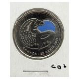 2011 Cdn 25 Cent Coloured-whale