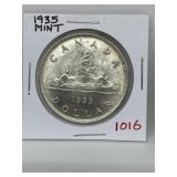 1935 Cdn Silver Dollar-mint