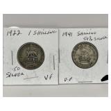 2 X G B 1 Shilling - 1922 + 1941