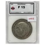 1935 British Silver  Crown - Ksa F15