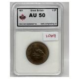1901 British 1/2 Penny - Ksa Au50