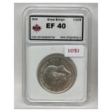 1919 British Silver Half Crown - Ksa Ef40