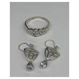 Sterling 925 Silver Celtic Ring and Matching