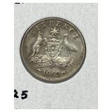 1942 Australia 6 Pence