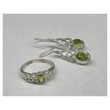 Sterling 925 Silver Celtic Ring and Matching