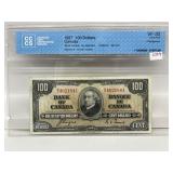 1937 Cdn $100 Bill - Cccs Vf20
