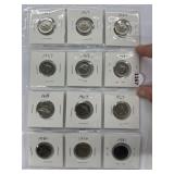 12 Cdn 5 Cents(sheet) -8x 1967,1968,70,80,81