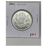 1941 Cdn Silver 50 Cent