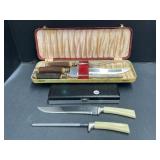 2 Carving Sets and Knife Set