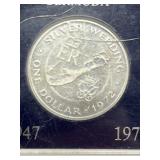 1972 Bermuda $1 Coin-silver Wedding