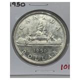 1950 Cdn Silver Dollar