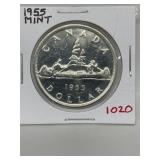 1955 Cdn Silver Dollar- Mint