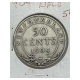 1904 Nfld 50 Cent -silver