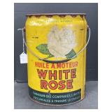 White Rose Motor Oil 5 Gallon Vintage Can