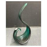 Green Art Glass Decorative Dish