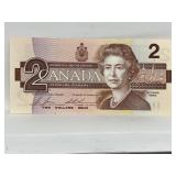 1986 Cdn 2 Dollar Bill - Bovin / Thiessen