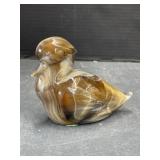 Caramel Slag Glass Duck Figurine