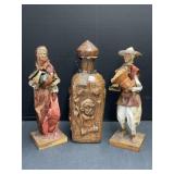 Leather Covered Decanter, 2 Paper Mache Style