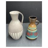 2 Pottery Vases with Handles