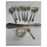 9x Sterling Silver Coffee Spoons, Sterling Handle
