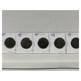 1884,87,90,93,99 Cdn Large Cent