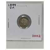 1899 Cdn Silver 5 Cent - Vf