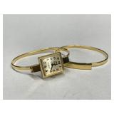 Gold Tone Bracelet & Watch
