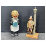 Carved Wooden Bar Sets - Lint Brush Man and Man