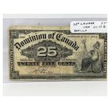 1900 Cdn 25 Cent Bill - Boville