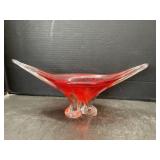 Chalet Canada Red/Clear Glass Dish