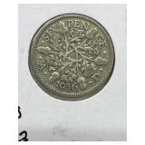 1936 G B 6 Pence