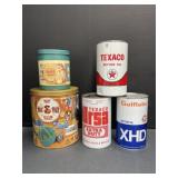 5 Tins - Texaco, Gulflube, Gold Medal & Boy