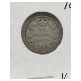 1885 Cdn 10 Cents- Silver