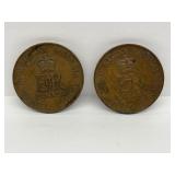 2 X 1953 Cdn Commem Coronation Tokens