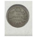 1890 Cdn 10 Cents- Silver