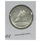 1947ml Cdn 10 Cent Silver