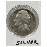 1945s  U S A 5 Cent Silver