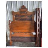 Antique wood headboard, footboard & rails 54" wide
