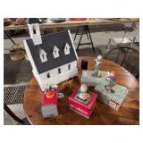 Collection of Dept 56 “All Through the House” and “Merry Makers” collectibles, church