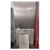 Stainless steel refrigerator door 32" x 66", 2 ss trays 28" x 30" & 4 ss trays 14.5" x 23"