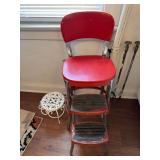 Step stool & wrought iron stand 10" t