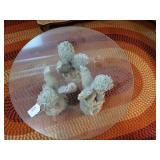 Trio Cherub Figurines Table w/Glass Top 32" dia